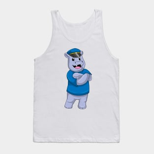 Hippo as Police officer with Police hat Tank Top